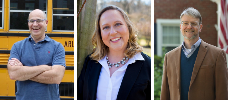 From left to right: Paul Weiss, Kathleen Clark, Vell Rives. Photos provided by candidates.