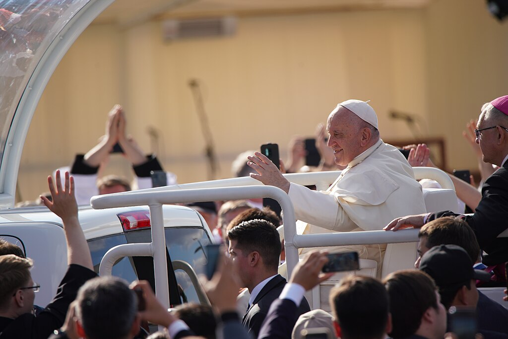 Visit of Pope Francis to Kazakhstan in 2022.  Yakov Fedorov, CC BY-SA 4.0 via Wikimedia Commons